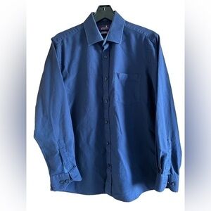 Urbana‎ Celestial Men’s Button Down Dress Shirt Egyptian Cotton Navy Large